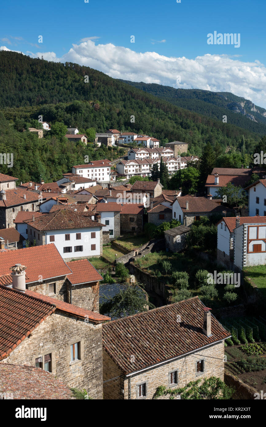 Roncal village.Navarra.Spagna Foto Stock