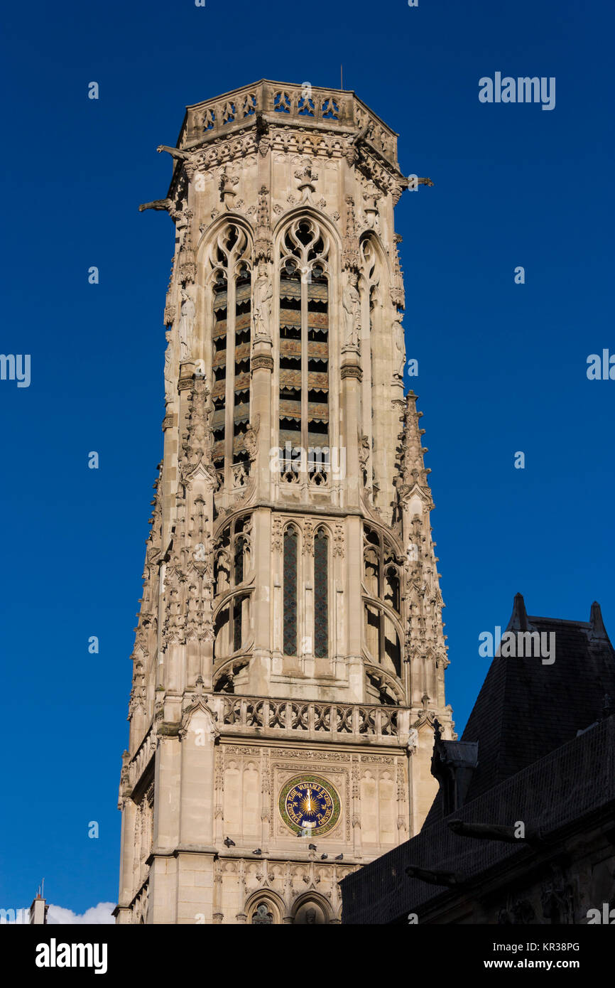 Campanile di Saint Germain l'Auxerrois Chiesa Parigi Francia Foto Stock