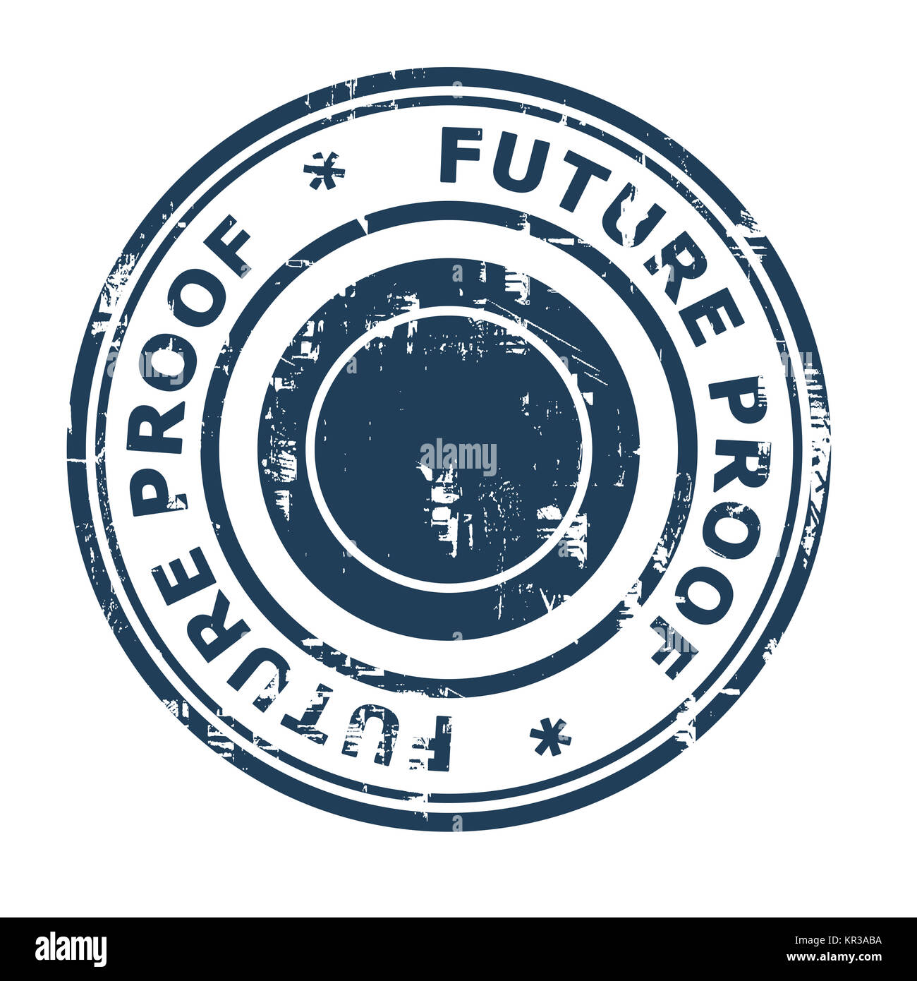 A prova di futuro concetto aziendale timbro di gomma Foto Stock