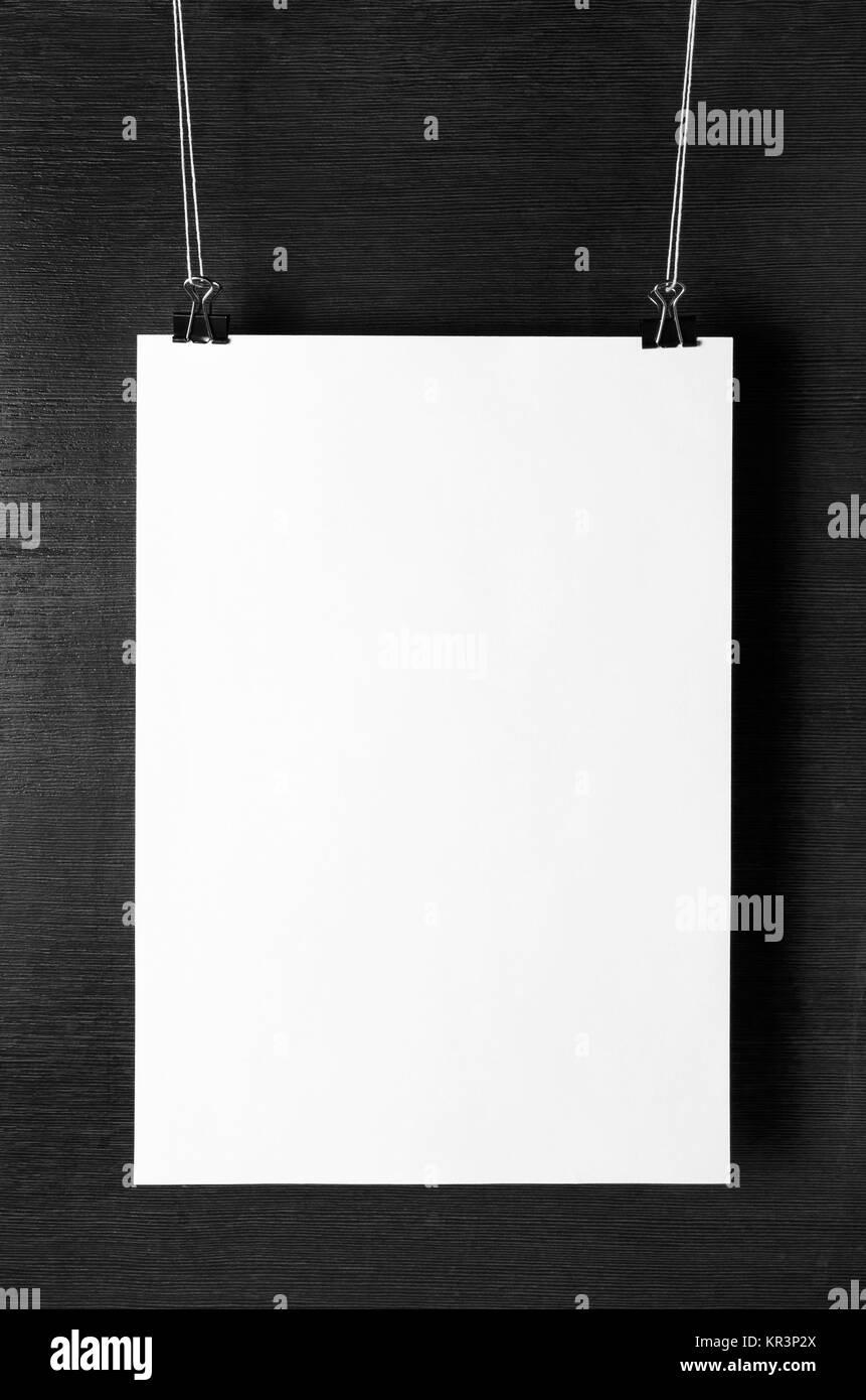 Vuoto bianco poster di carta Foto Stock