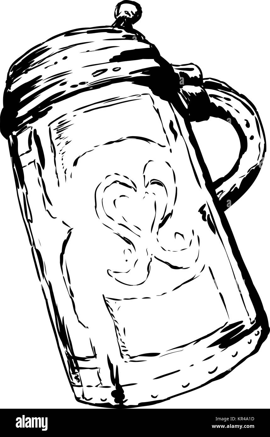 Antico tedesco il boccale contorno Foto Stock