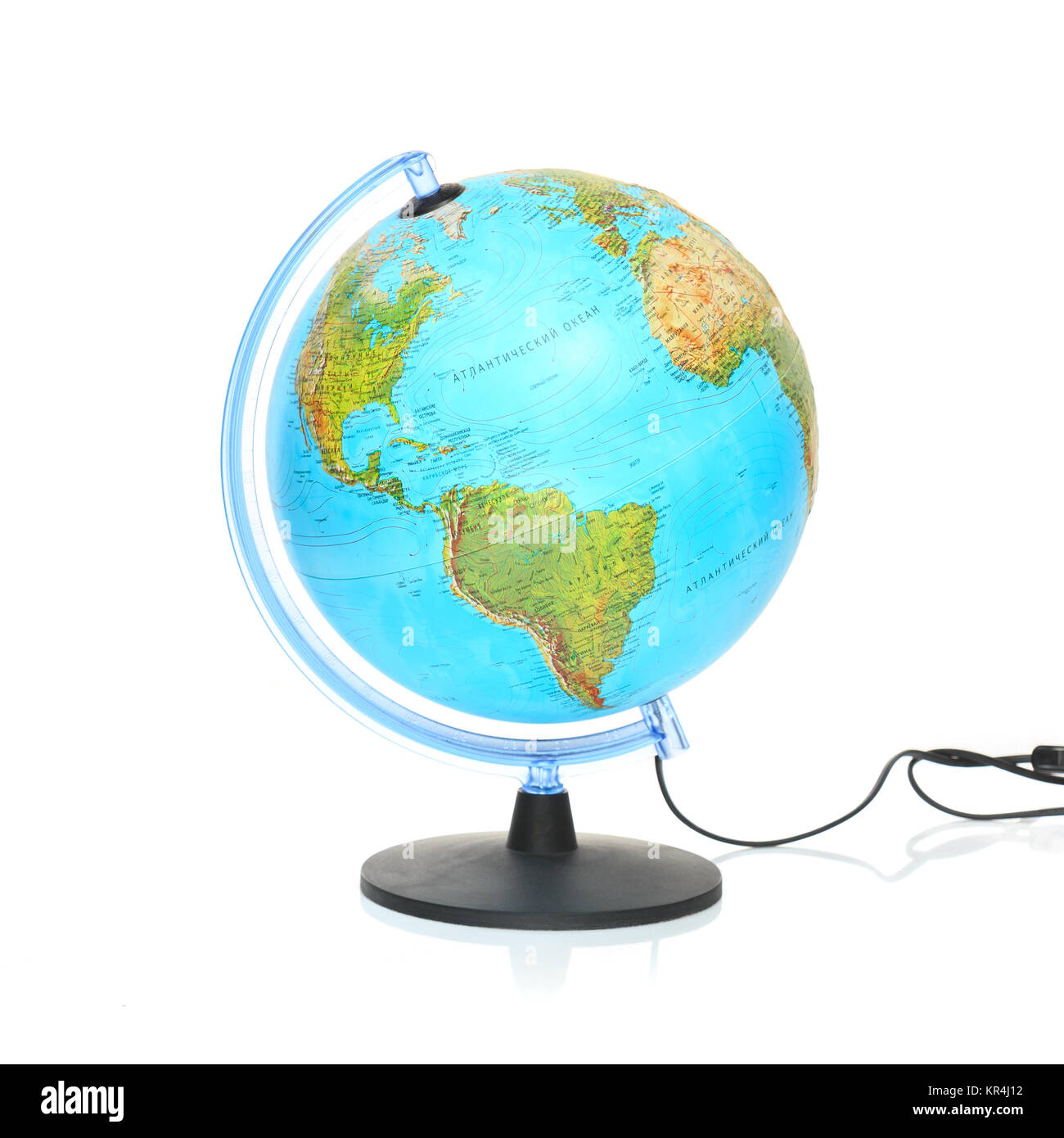 Mondo su sfondo bianco Foto Stock