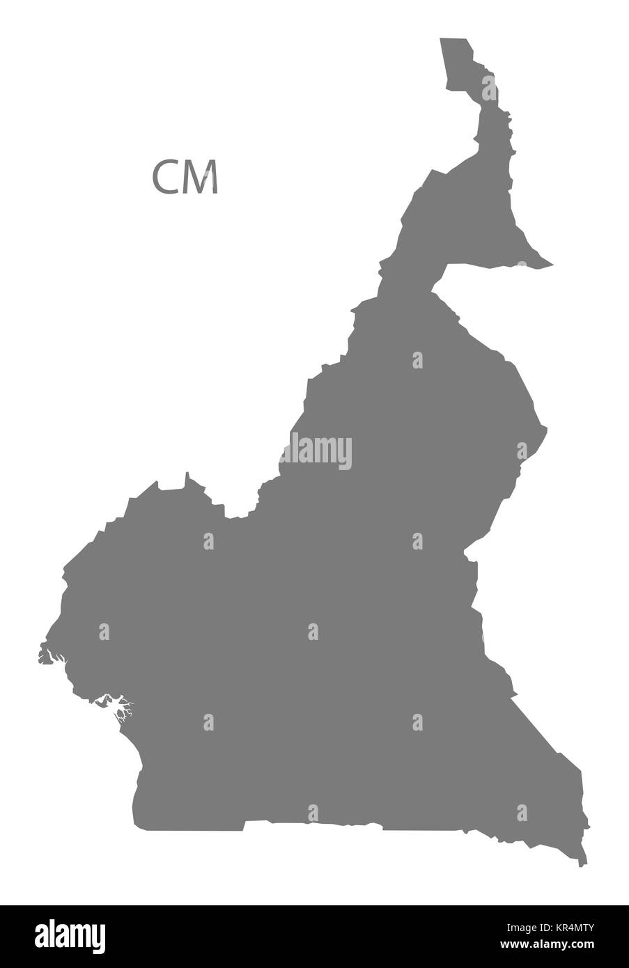 Mappa di Camerun grigio Foto Stock