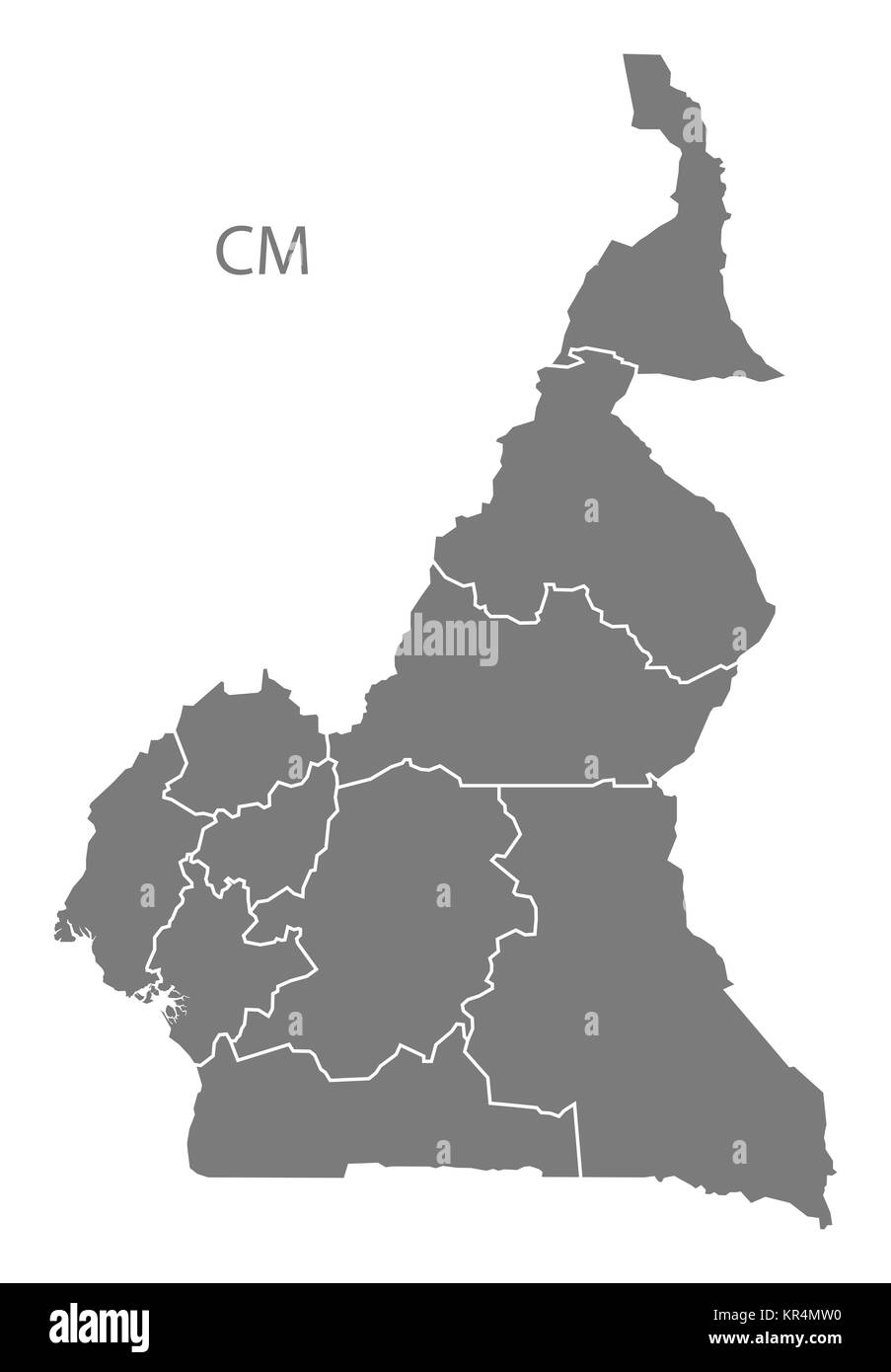 Camerun province Mappa grigio Foto Stock