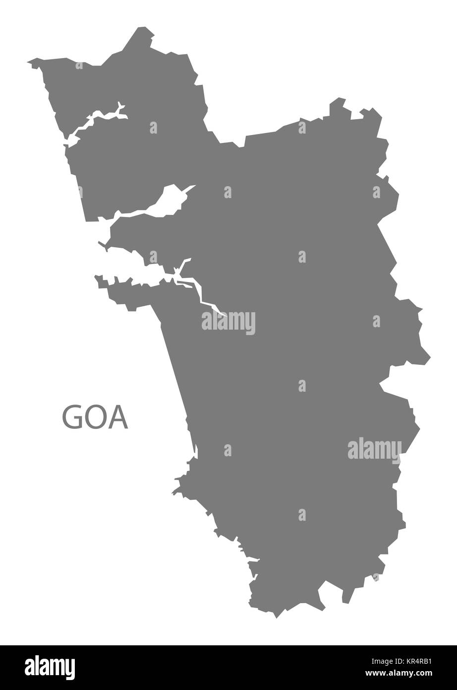 Goa India Mappa grigio Foto Stock