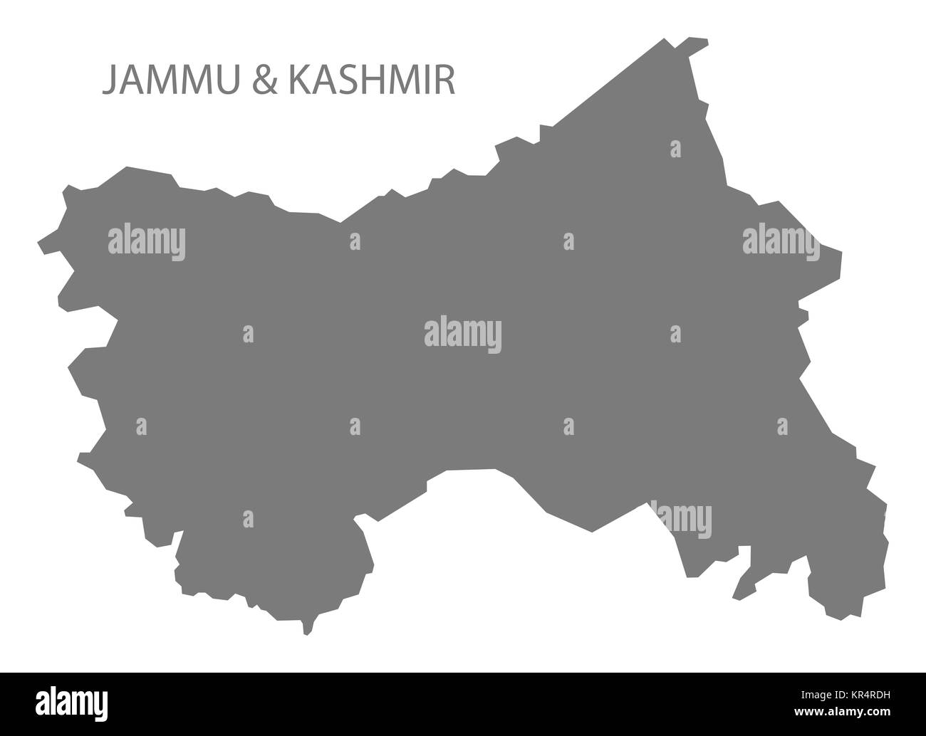 Mappa della regione del kashmir Foto e Immagini Stock in Bianco e Nero ...
