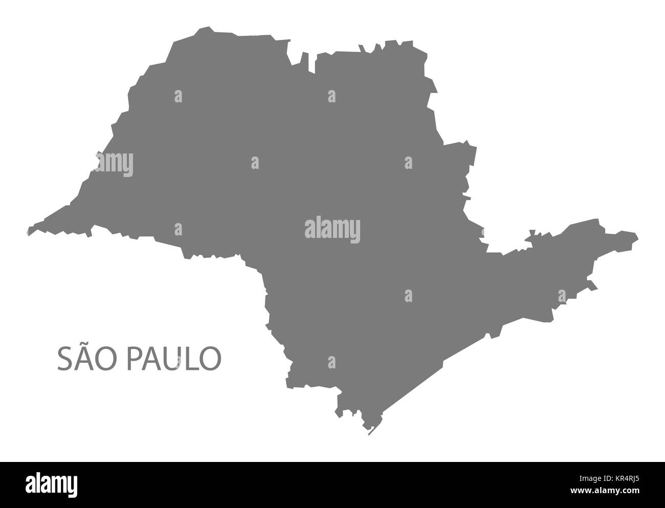 Sao Paulo Brasile Mappa grigio Foto Stock