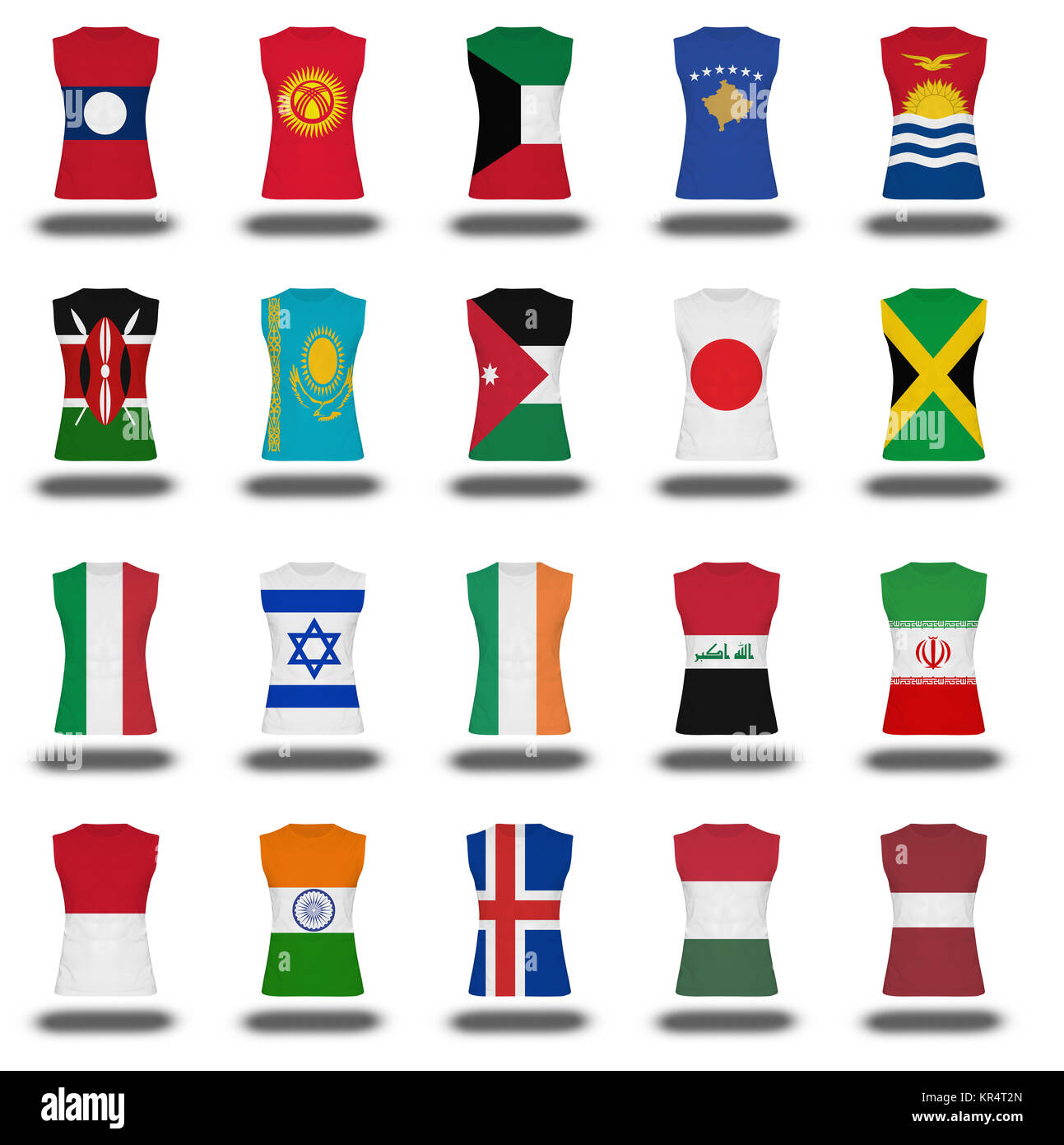 Compilazione dei cittadini bandiera icona t sullo sfondo bianco parte 5 10 Foto Stock