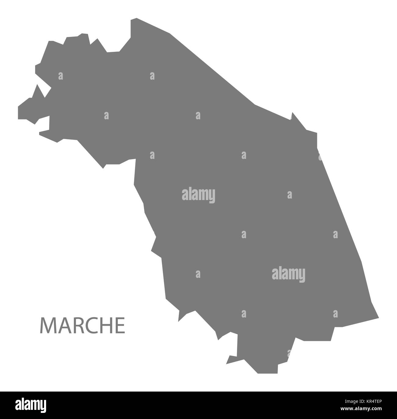 Marche Italia Mappa grigio Foto Stock