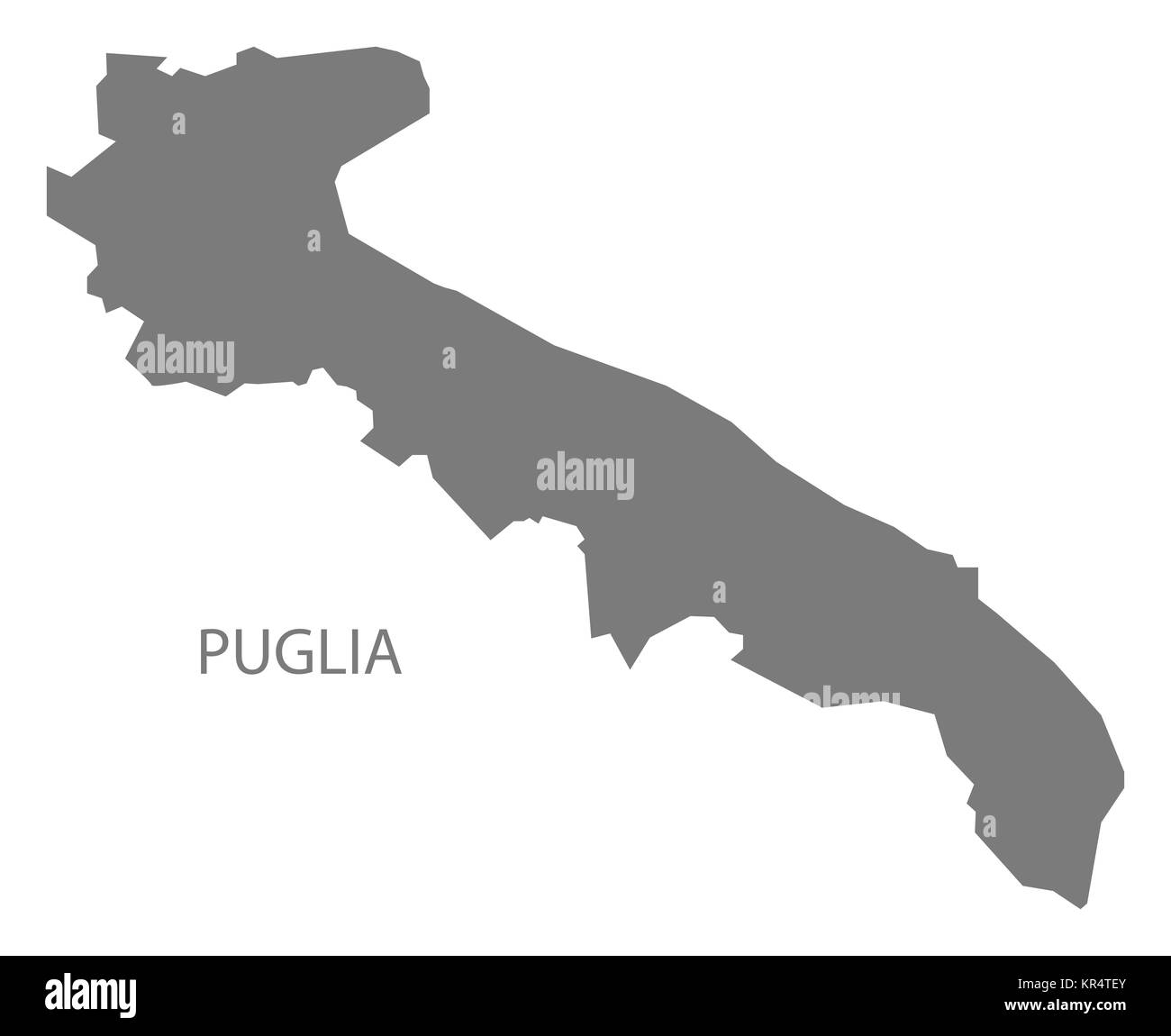 Puglia Italia Mappa grigio Foto Stock