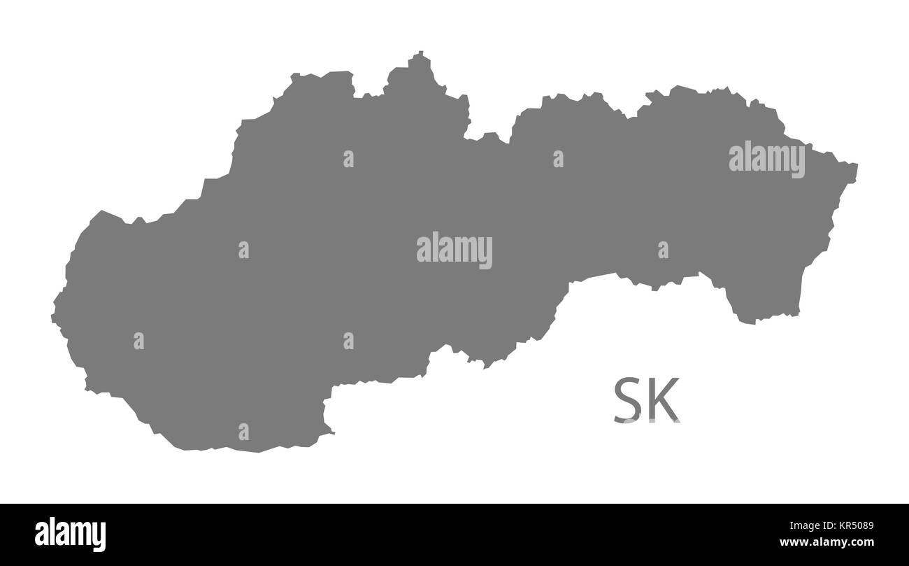 Mappa della Slovacchia grigio Foto Stock
