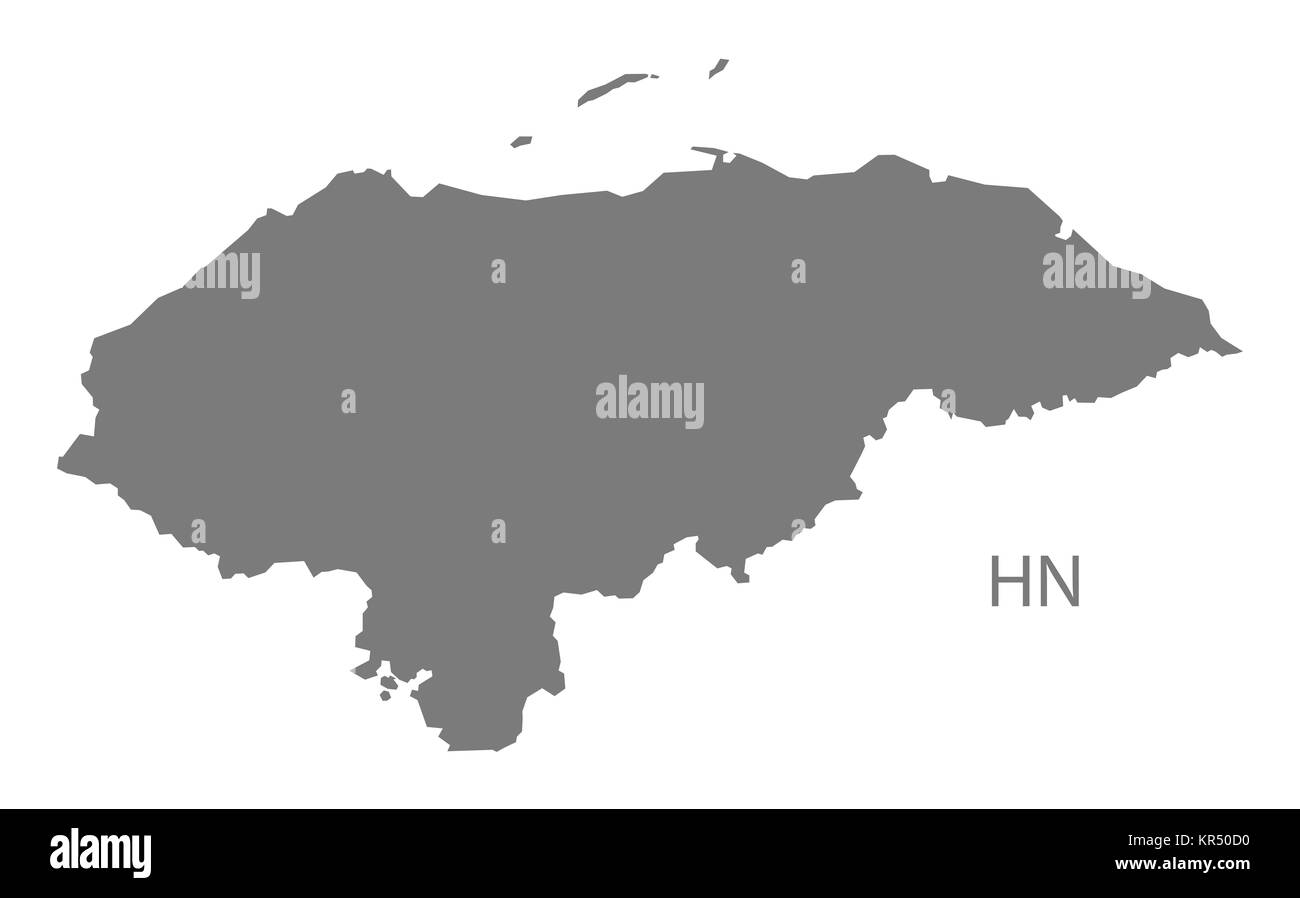 Mappa Honduras grigio Foto Stock