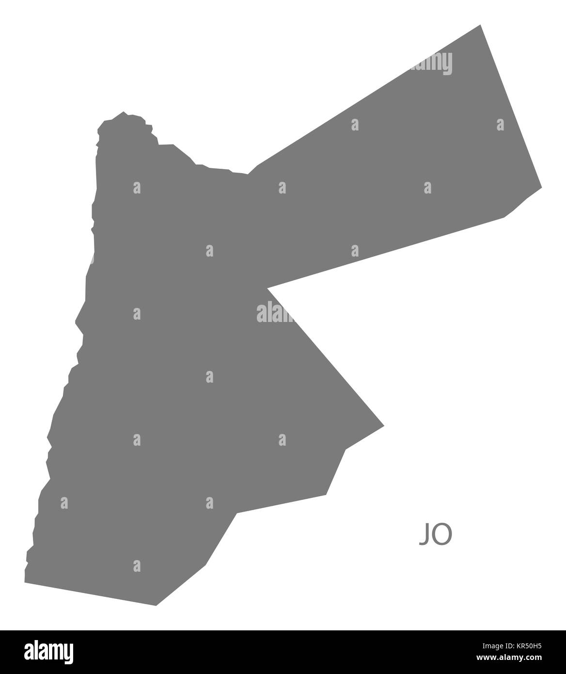 Mappa Giordania grigio Foto Stock