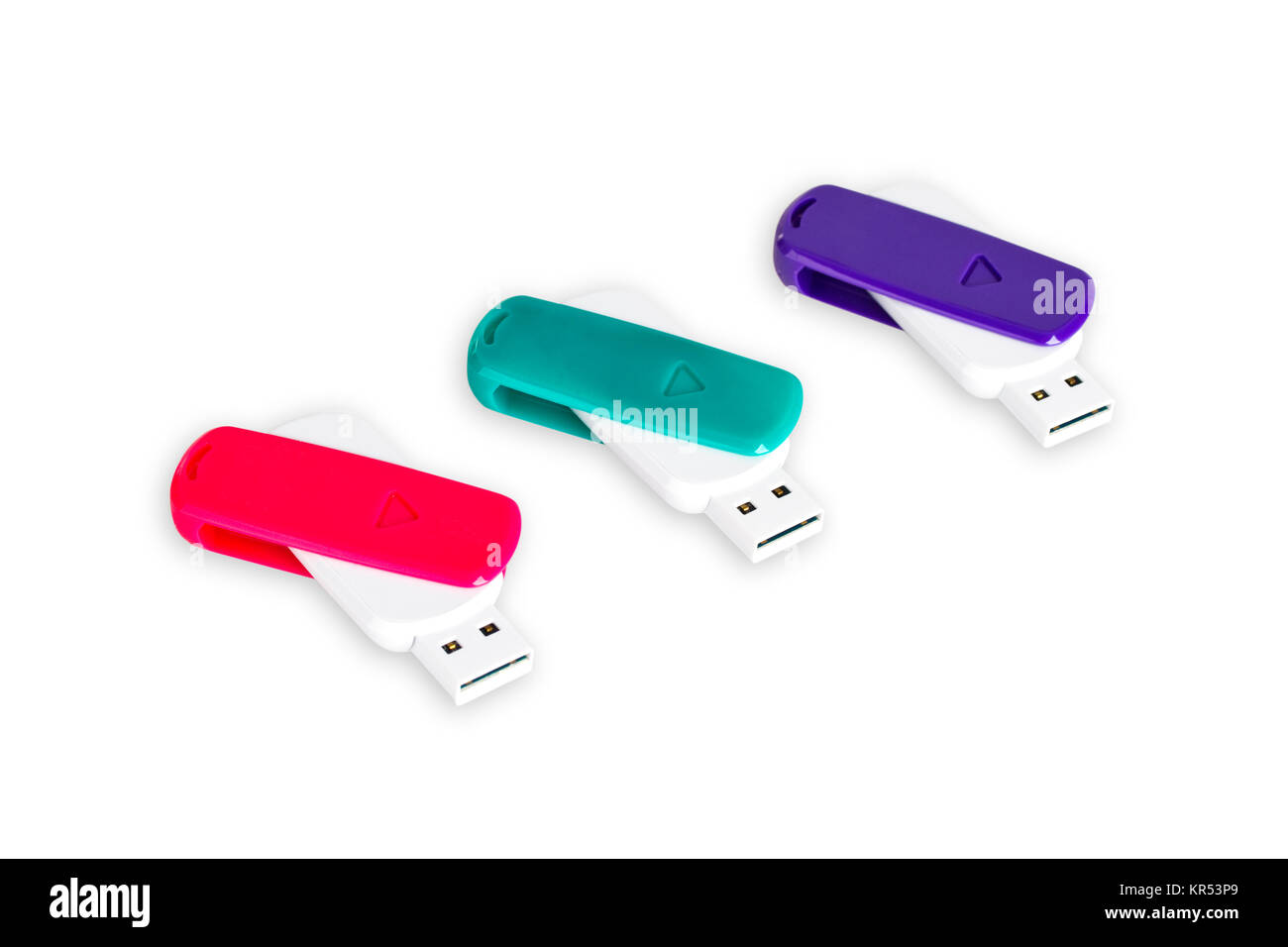 Stick USB freigestellt auf weissem Hintergrund Foto Stock