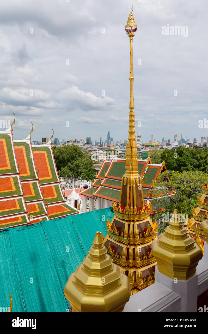 Wat Ratchanatdaram (Loha Prasat), Bangkok, Thailandia Foto Stock