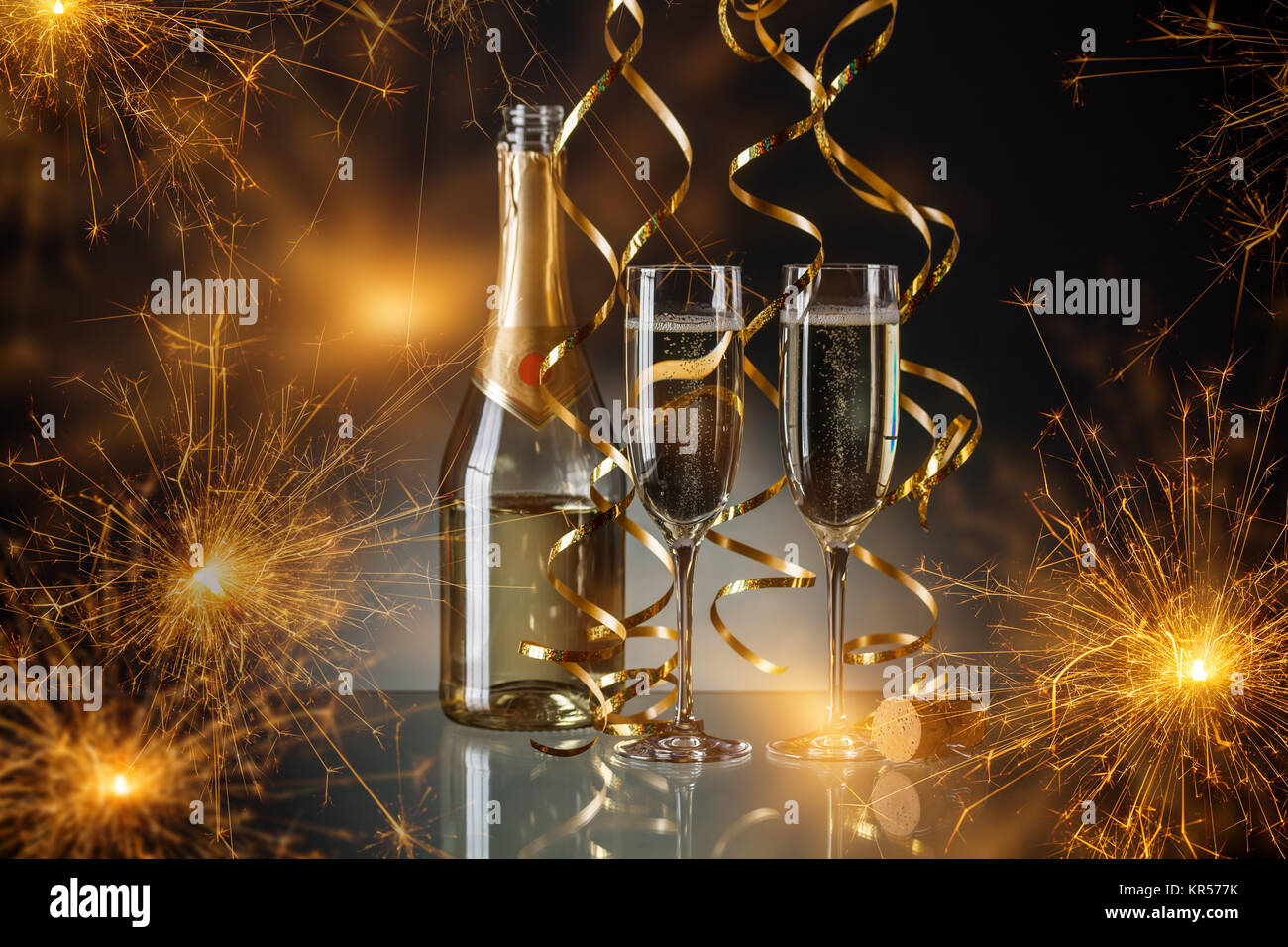 Bicchieri di Champagne Foto Stock