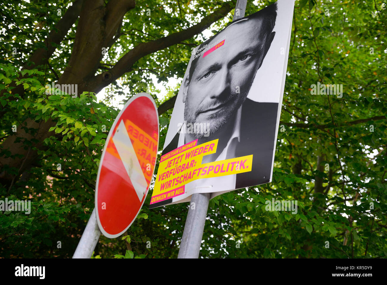 FDP cartellone elettorale delle elezioni parlamentari del 2017, FDP-Wahlplakat zur Bundestagswahl 2017 Foto Stock