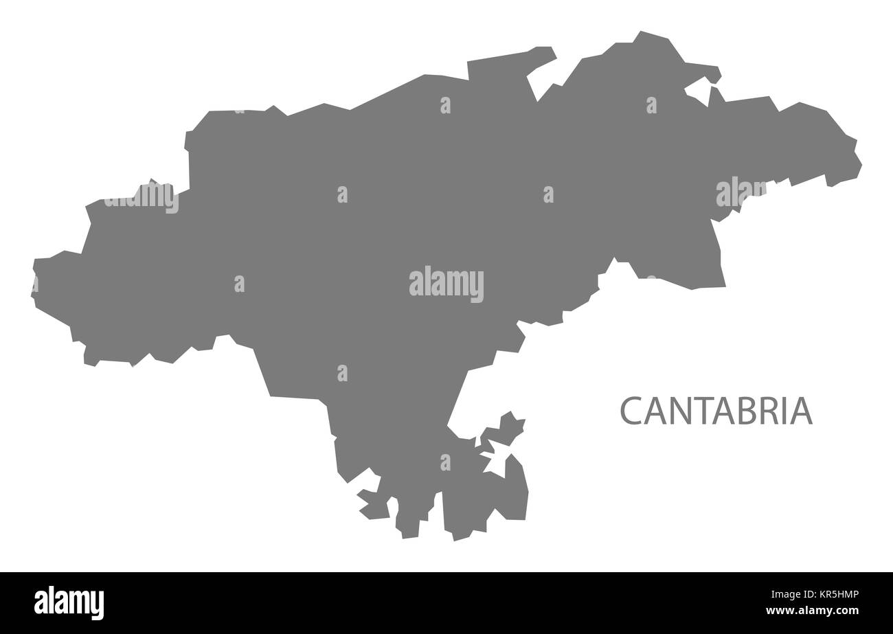 Cantabria Spagna Mappa grigio Foto Stock