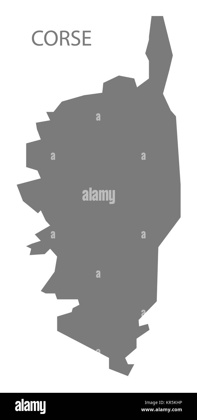 Corse Francia Mappa grigio Foto Stock