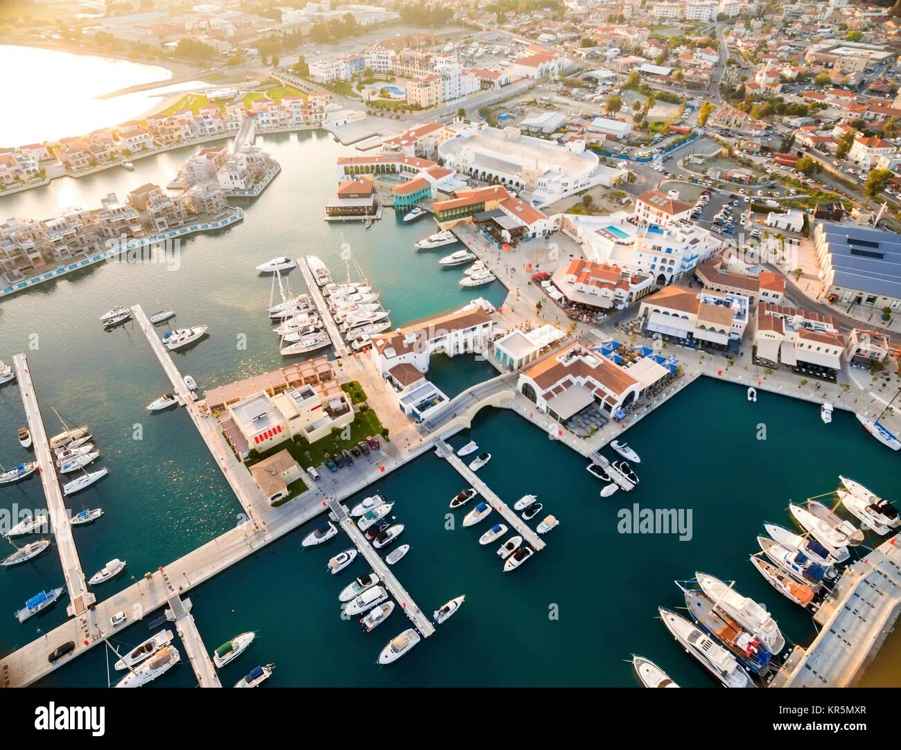 Vista Aerea della Marina di Limassol, Cipro Foto Stock