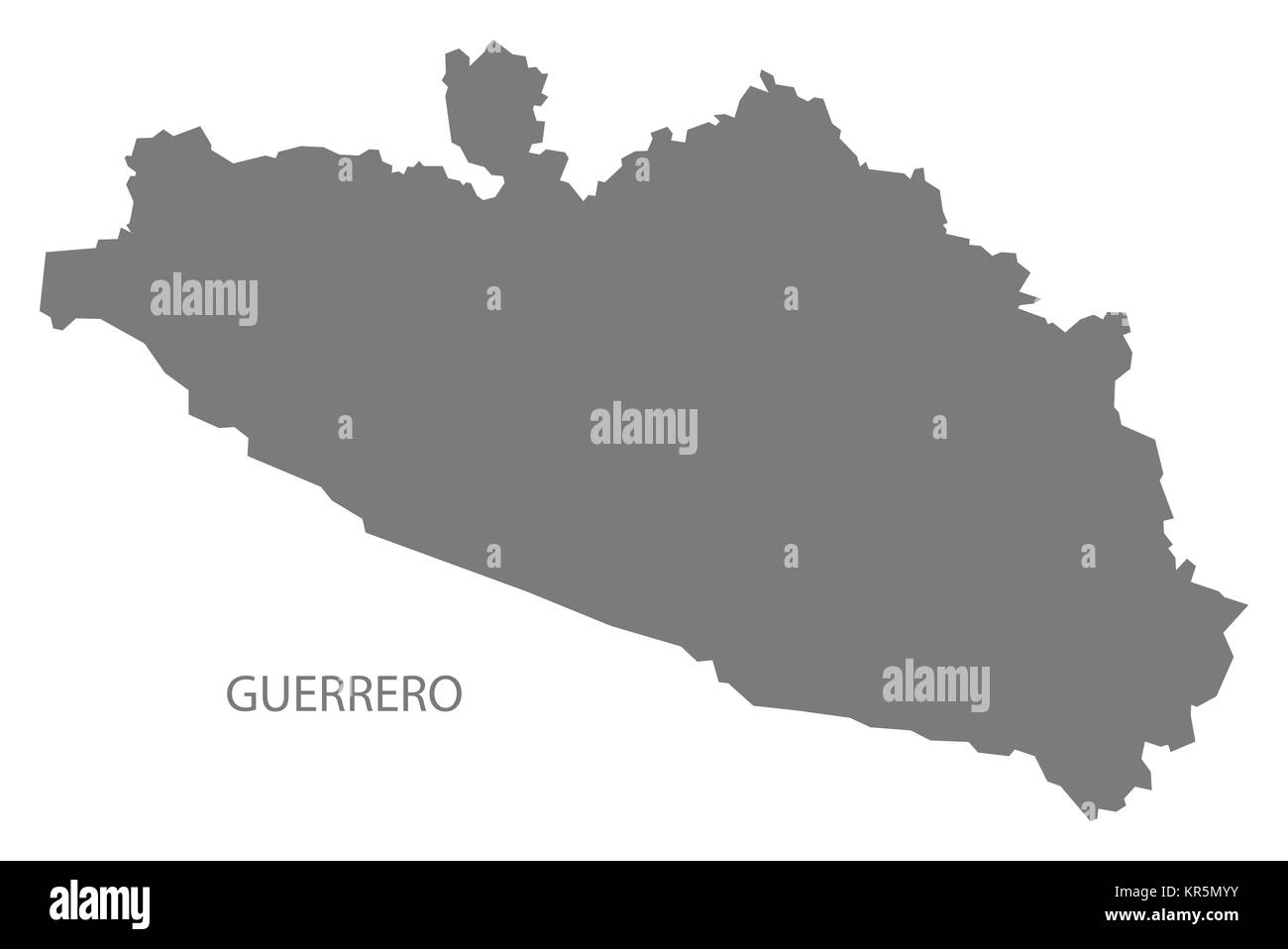 Guerrero Messico Mappa grigio Foto Stock