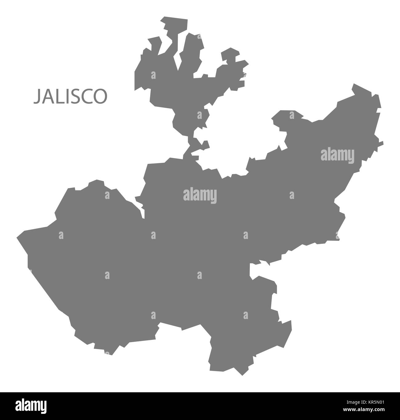 Jalisco Messico Mappa grigio Foto Stock