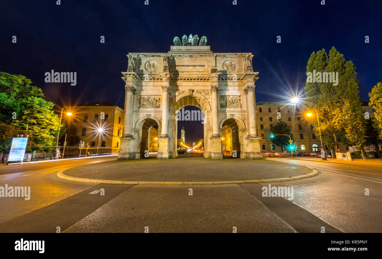 Arco della Vittoria a Monaco di Baviera Foto Stock