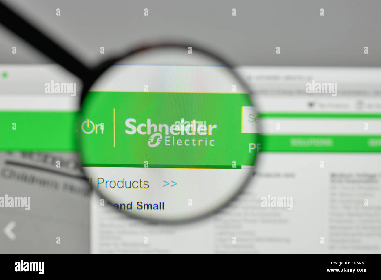 Milano, Italia - 1 Novembre 2017: Schneider Electric logo sulla homepage del sito web. Foto Stock