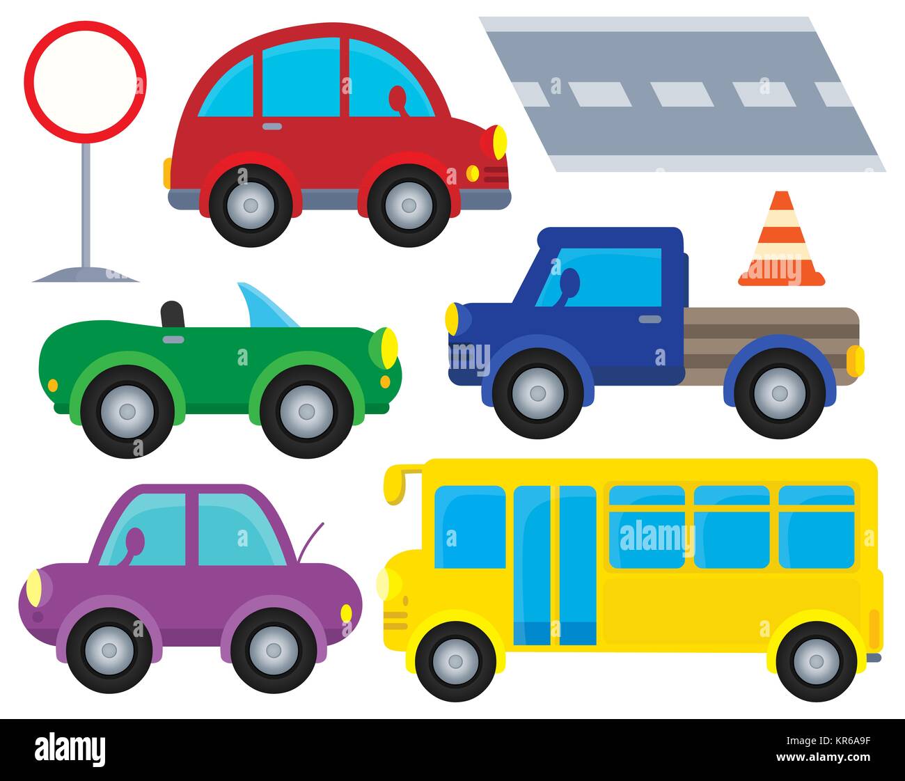 Auto e trasporti tema impostato 1 Foto Stock