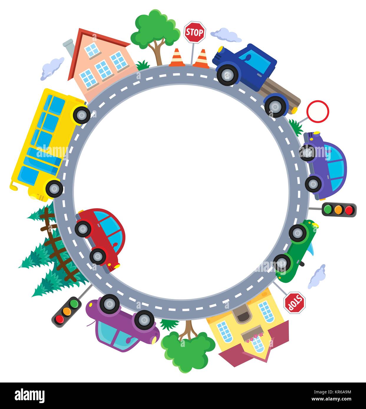 Cerchio con vetture Tema immagine 1 Foto Stock Cerchio con vetture Tema immagine 1 Foto Stock