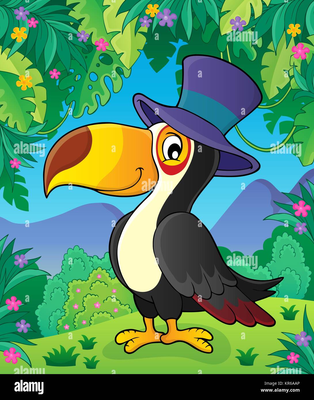 Toucan con hat Tema immagine 2 Foto Stock