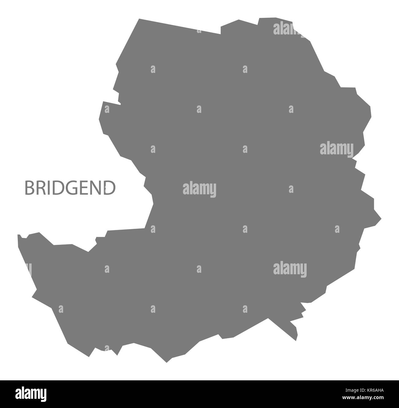 Bridgend Galles Mappa grigio Foto Stock