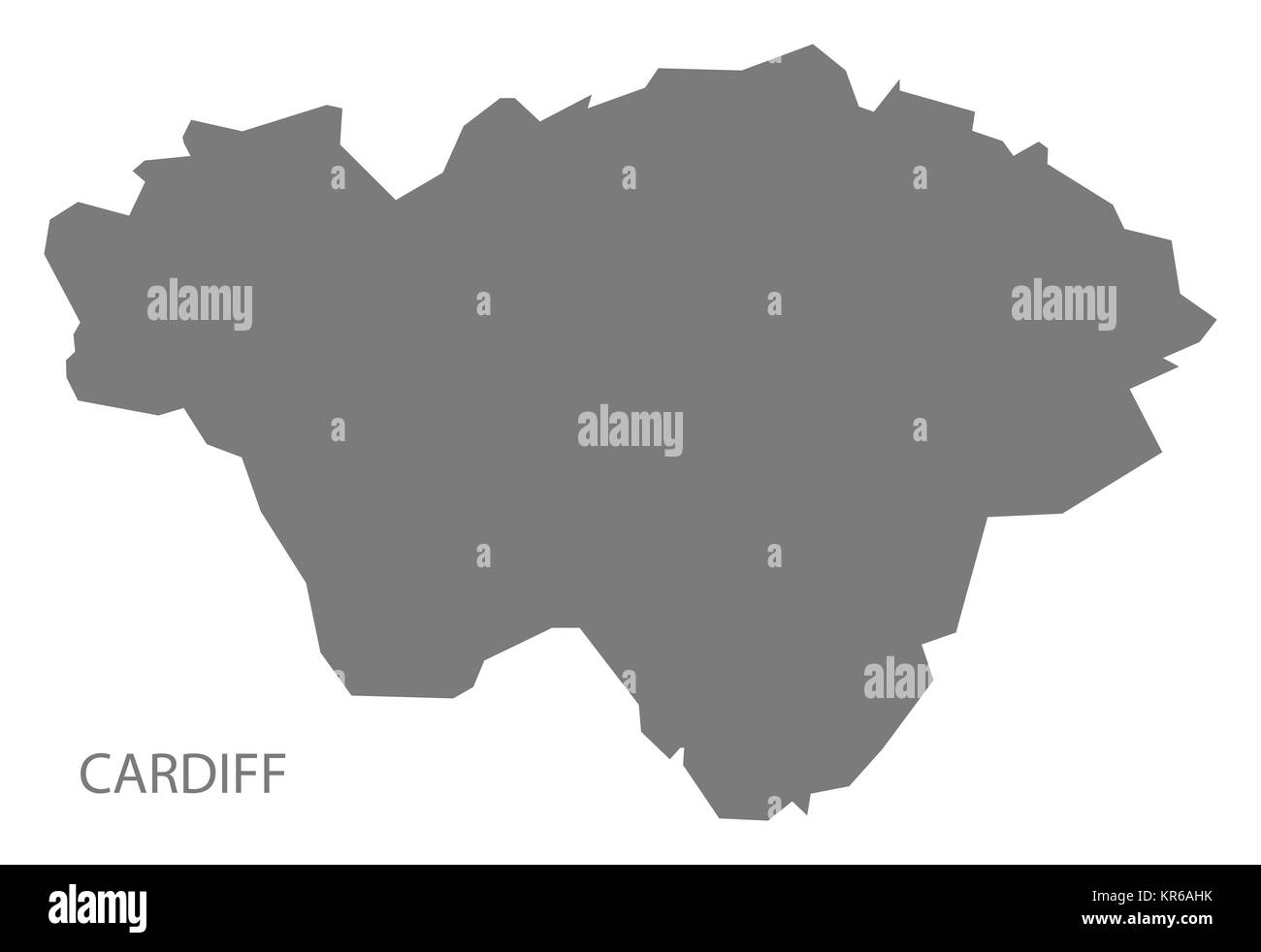 Cardiff Galles Mappa grigio Foto Stock