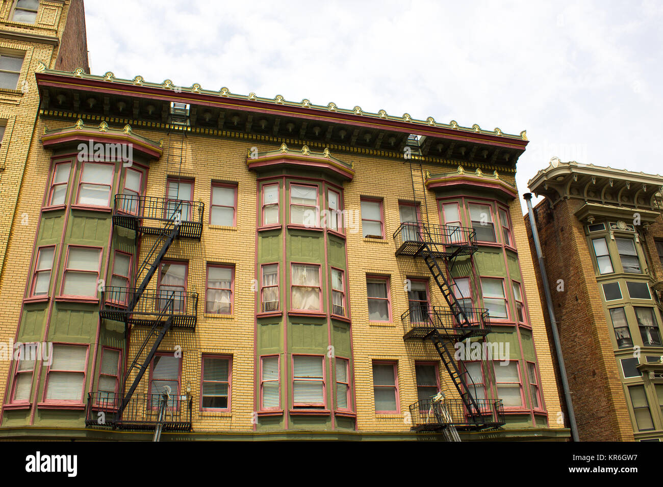Scala antincendio dell'edificio in San Francisco Foto Stock