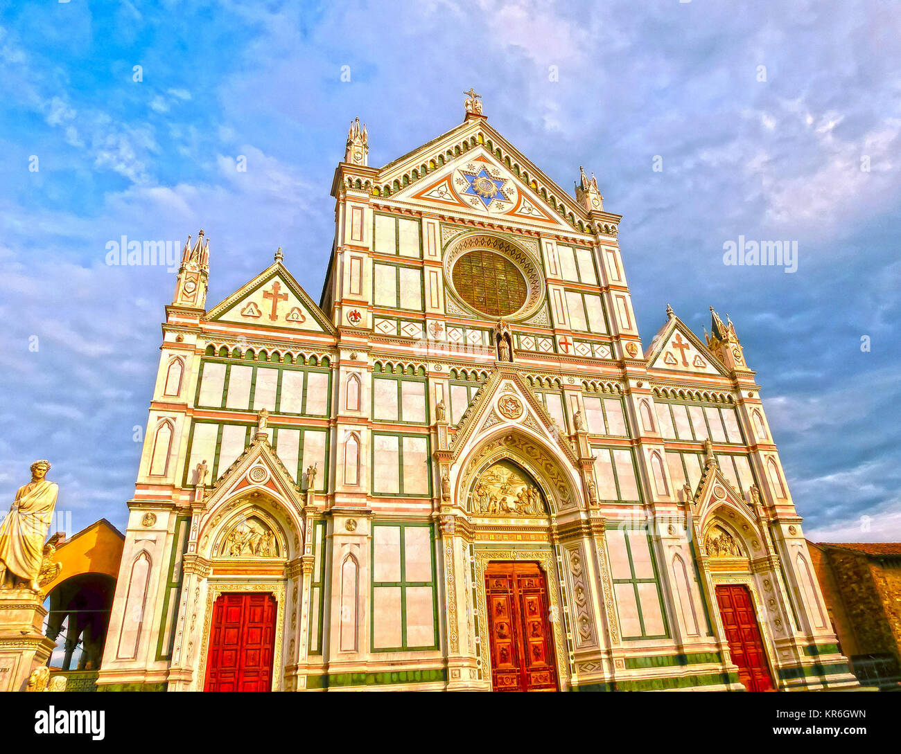 La Basilica di Santa Croce - la famosa chiesa francescana su Firenze, Italia Foto Stock