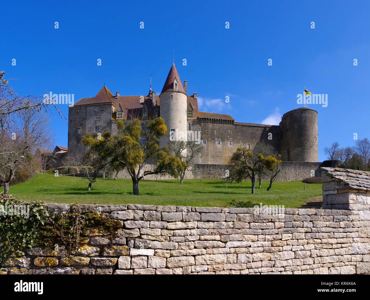 Chateauneuf-en-auxois chateau - chateau Chateauneuf-en-auxois in Francia Foto Stock