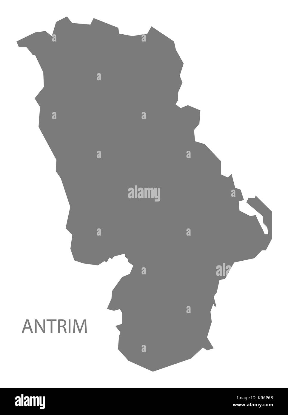 Antrim Irlanda del Nord Mappa grigio Foto Stock