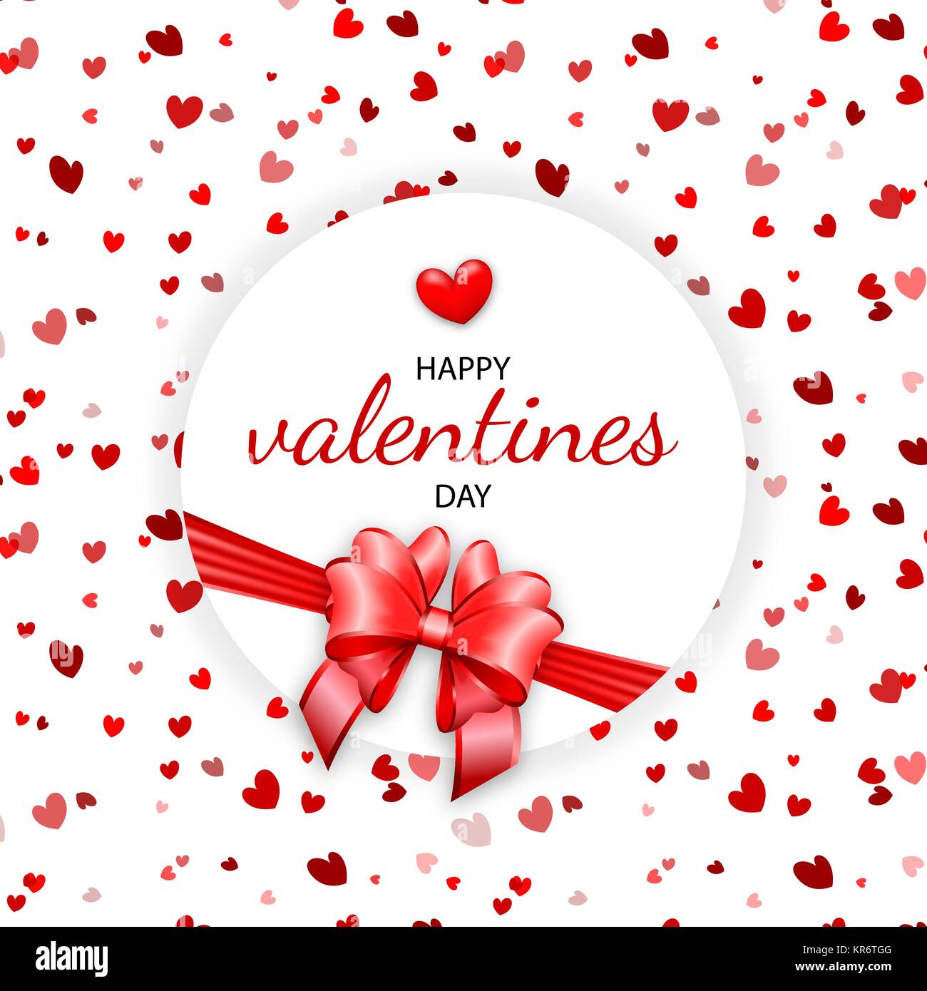 Il giorno di San Valentino cuore rosso forma bow Illustrazione Vettoriale