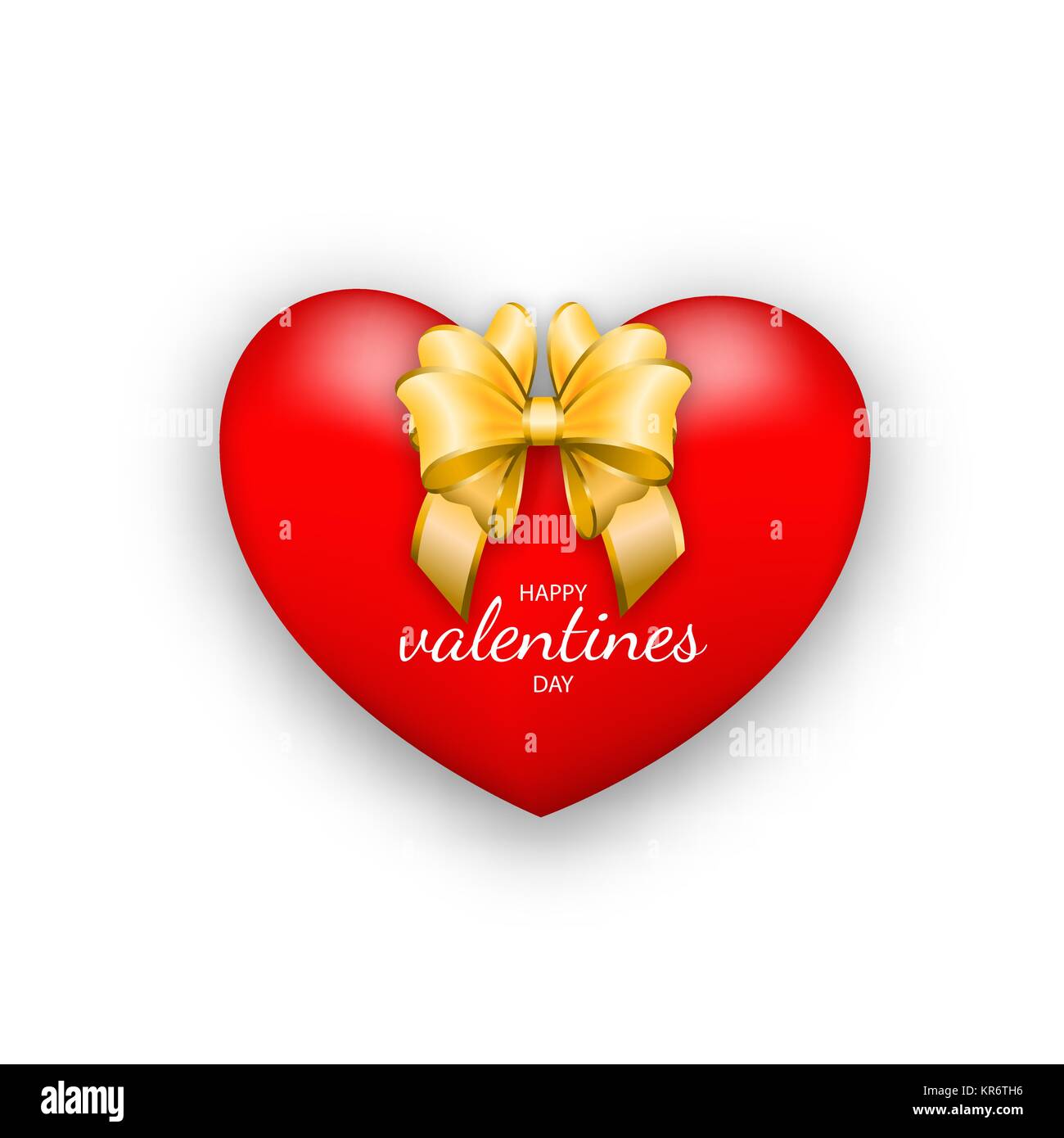 Il giorno di San Valentino cuore rosso forma bow Illustrazione Vettoriale