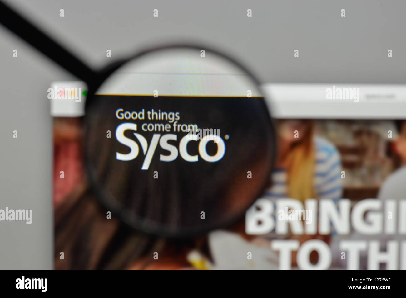 Milano, Italia - 1 Novembre 2017: Sysco logo sulla homepage del sito web. Foto Stock