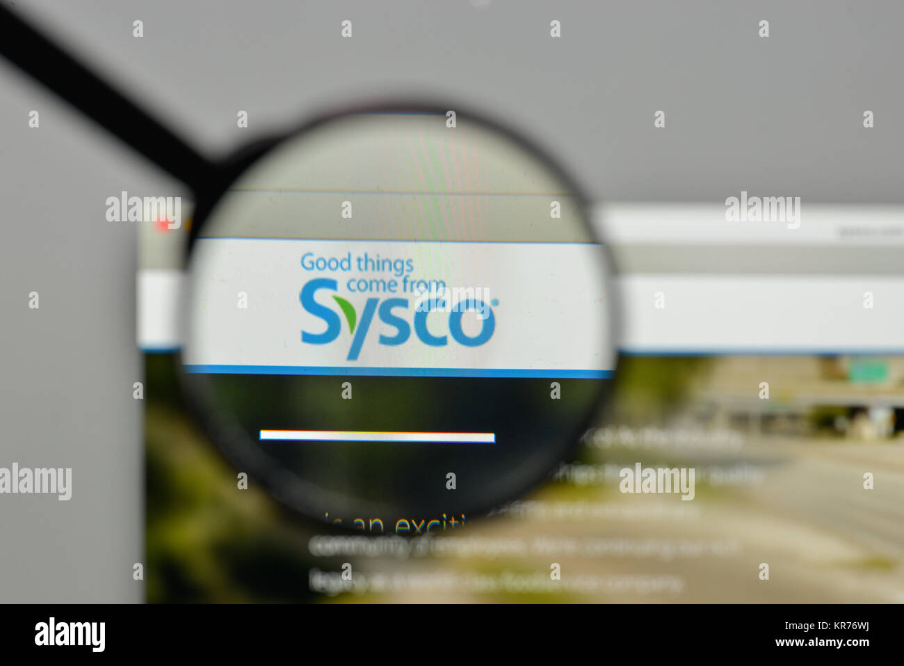 Milano, Italia - 1 Novembre 2017: Sysco logo sulla homepage del sito web. Foto Stock
