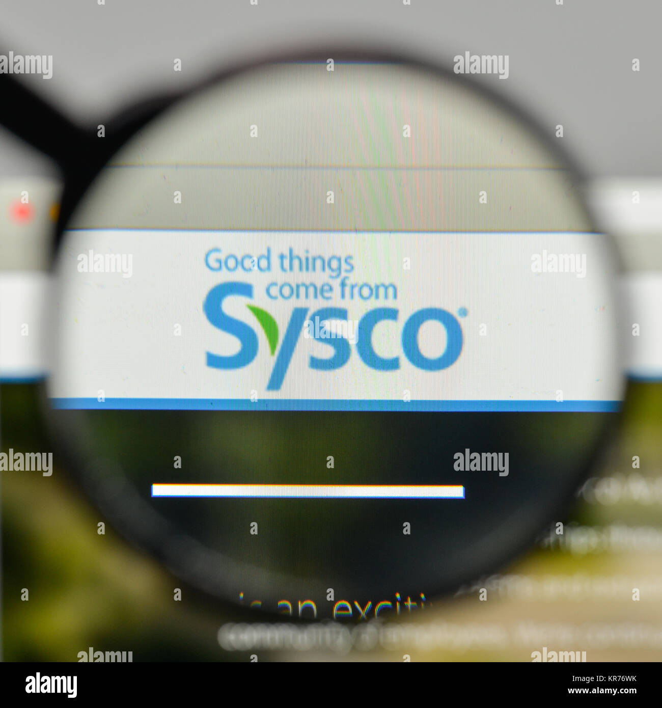Milano, Italia - 1 Novembre 2017: Sysco logo sulla homepage del sito web. Foto Stock