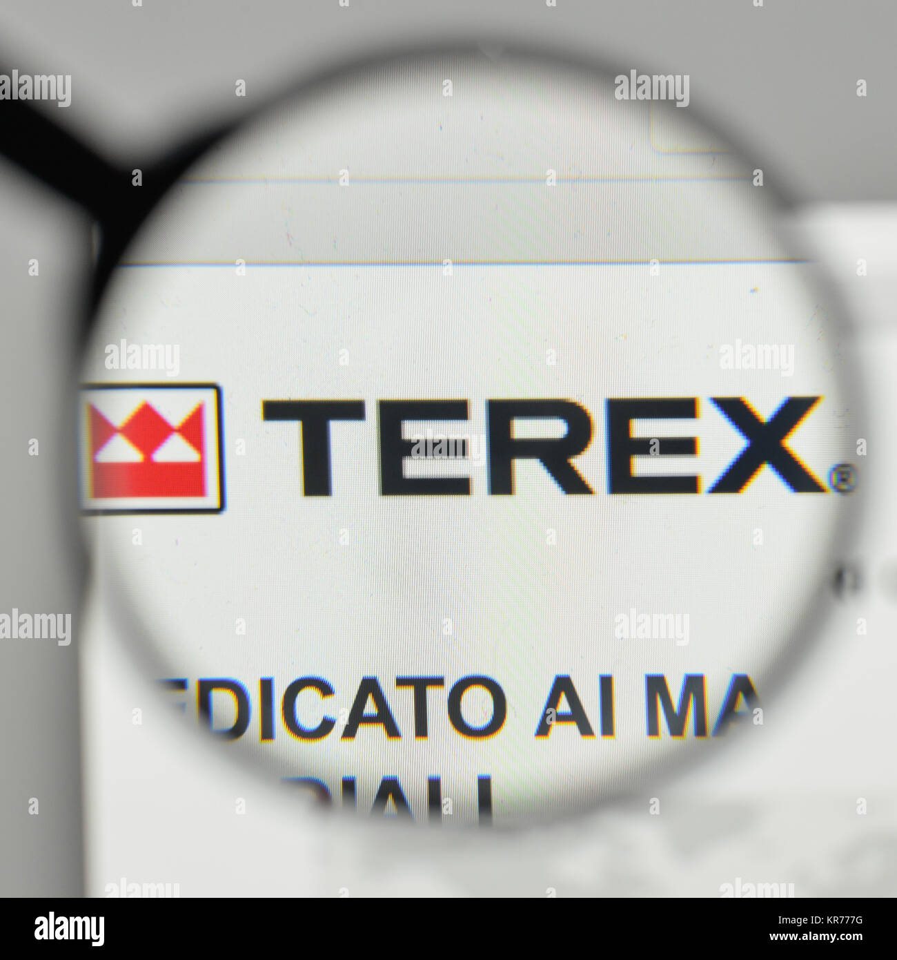 Milano, Italia - 1 Novembre 2017: Terex logo sulla homepage del sito web. Foto Stock