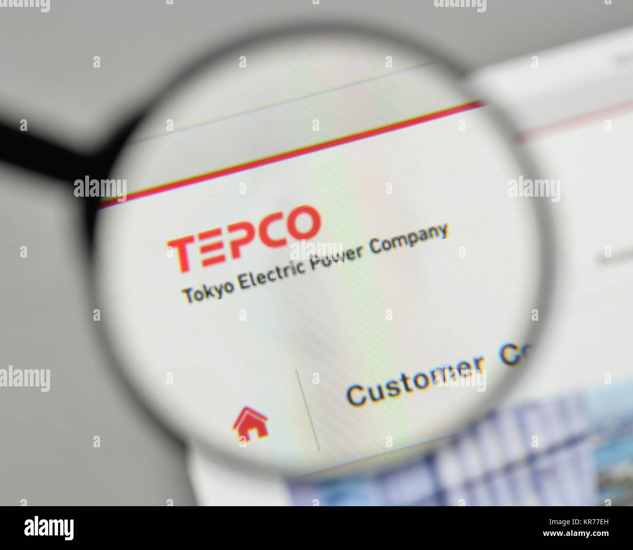 Milano, Italia - 1 Novembre 2017: Tokyo Electric Power logo sulla homepage del sito web. Foto Stock
