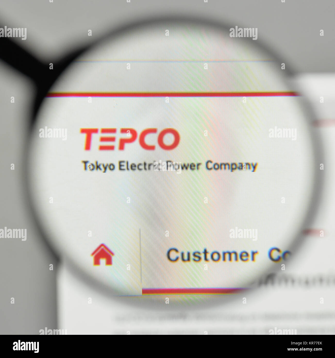 Milano, Italia - 1 Novembre 2017: Tokyo Electric Power logo sulla homepage del sito web. Foto Stock