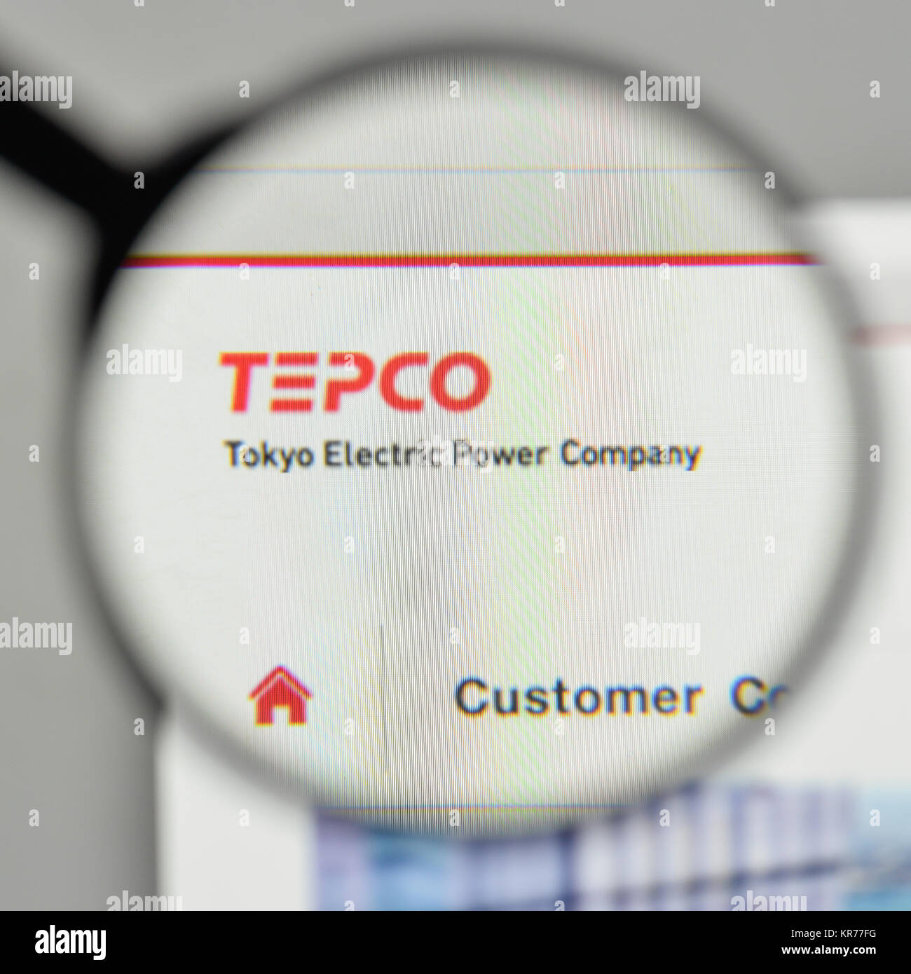 Milano, Italia - 1 Novembre 2017: Tokyo Electric Power logo sulla homepage del sito web. Foto Stock