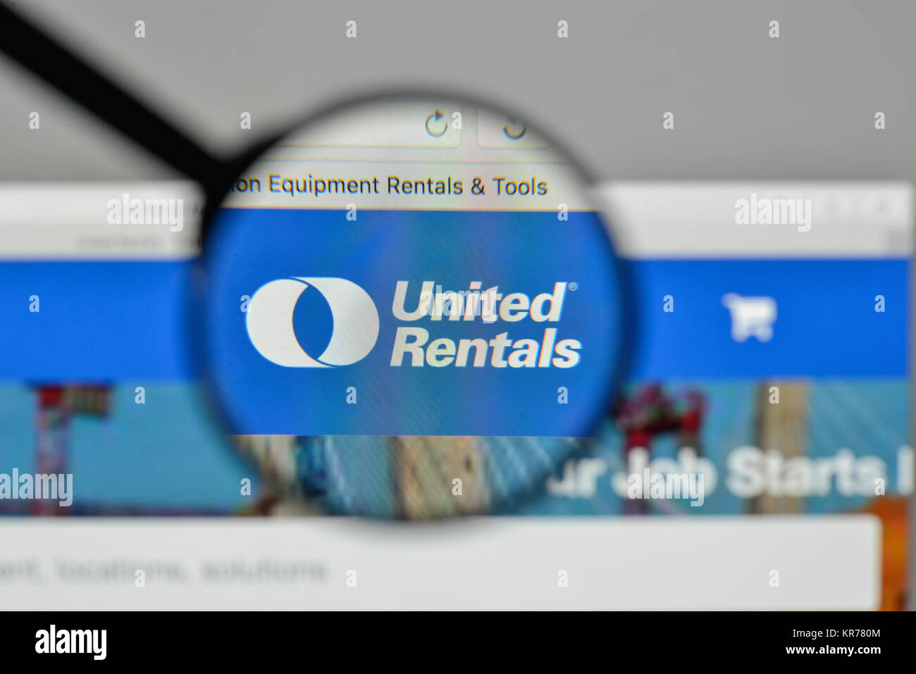 Milano, Italia - 1 Novembre 2017: Regno Rentals logo sulla homepage del sito web. Foto Stock