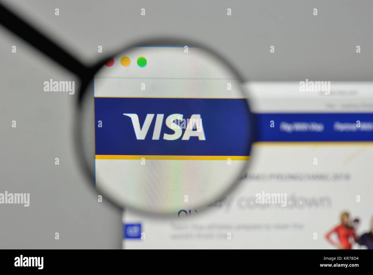 Milano, Italia - 1 Novembre 2017: Visa logo sulla homepage del sito web. Foto Stock