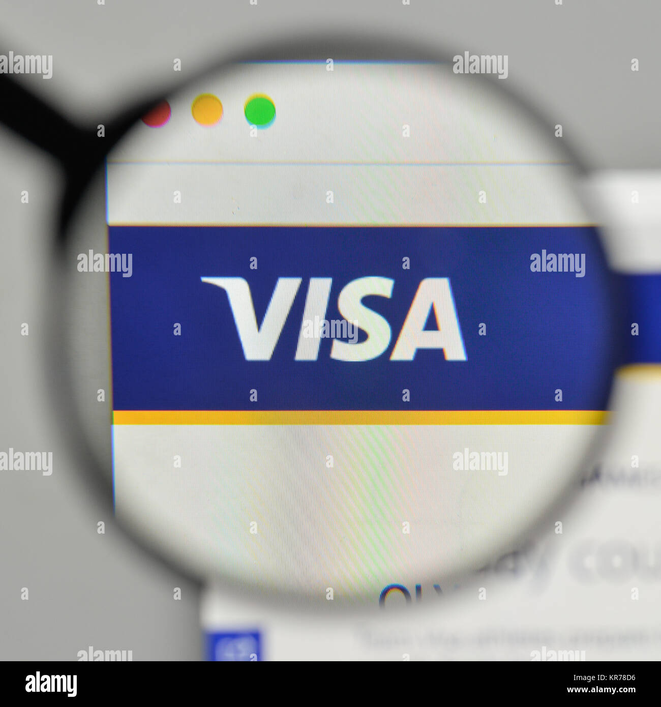 Milano, Italia - 1 Novembre 2017: Visa logo sulla homepage del sito web. Foto Stock