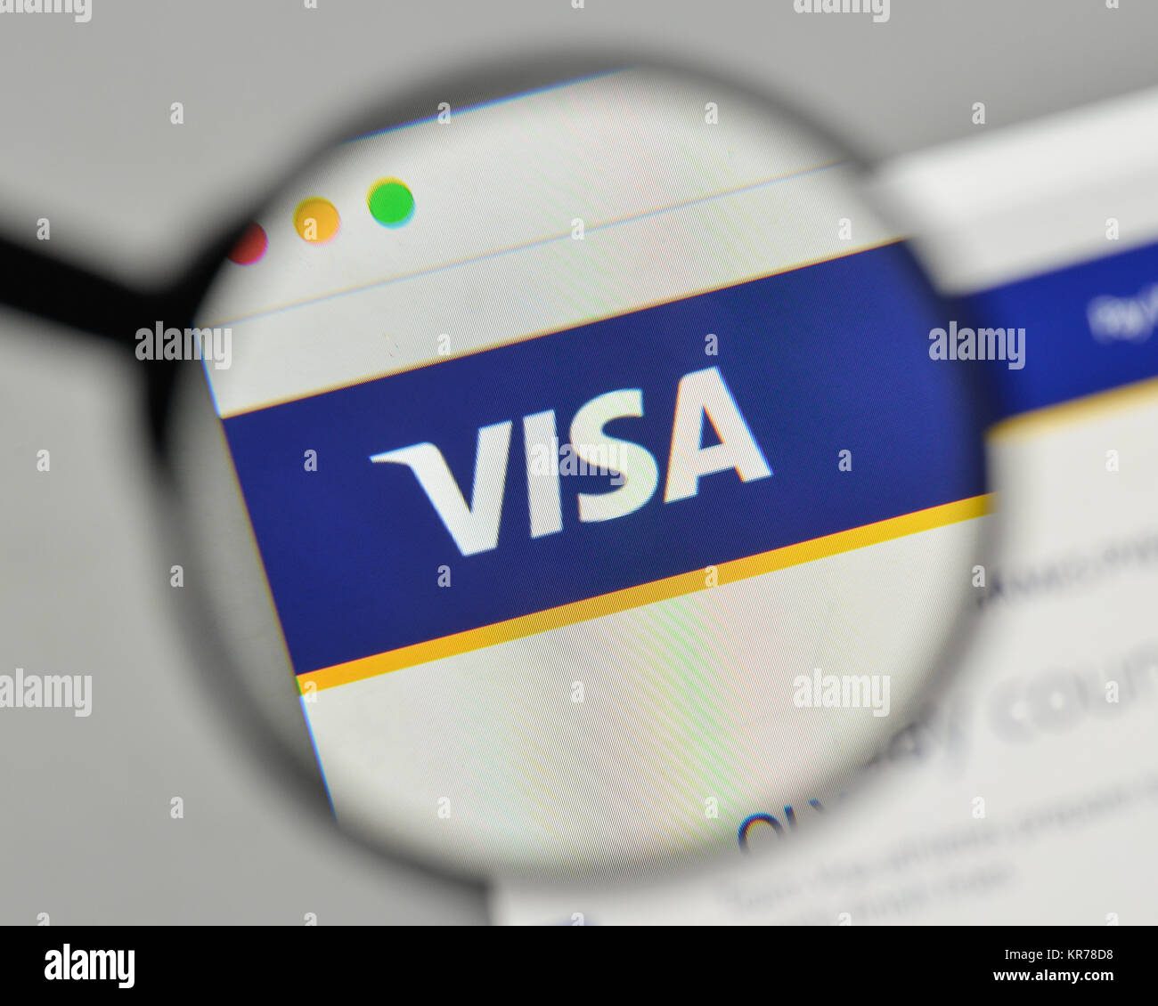 Milano, Italia - 1 Novembre 2017: Visa logo sulla homepage del sito web. Foto Stock